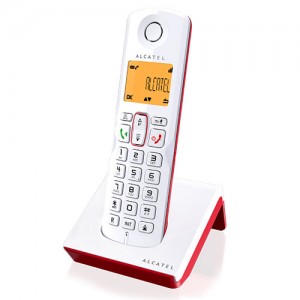 ALCATELS250RED Telefono inalambrico Alcatel manos libres rojo. Identificador de llamada y bloqueo de numeros 
