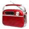 CPRBLUESRED Radio Vintage roja bluetooth recargable. Entrada usb, tarjeta y auxiliar 