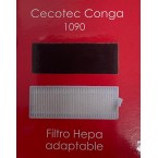 49CE1453A Filtro HEPA compatible CECOTEC CONGA 1090  118,7 mm Alto 7,2 mm Profundidad 42,8 mm (incluye 1 filtro hepa y 1 filtro 