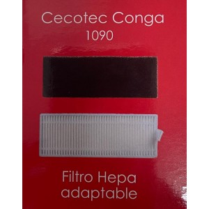 49CE1453A Filtro HEPA compatible CECOTEC CONGA 1090  118,7 mm Alto 7,2 mm Profundidad 42,8 mm (incluye 1 filtro hepa y 1 filtro 