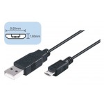  CABLE MICRO USB MACHO A USB MACHO 1.5 MT. compatible con la gran mayoria de moviles, pda, tablet