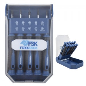 FSKDES010P kit destornilladores precision 10 piezas (X8, TX6, TX5, TX4, SL2.0, SL1.4, ST1.2, ST0.8, PH0, PH000) 