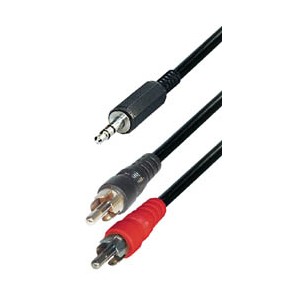 WIR326 Cable auxiliar 2 RCA - jack 3.5 STEREO MACHO 1.5 MTS  