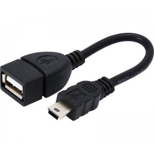 ADAPTADOR USB HEMBRA A MINI USB MACHO (OTG) 15cms cable 