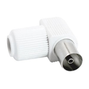 con123 CLAVIJA ANTENA HEMBRA ACODADA BLANCA 