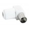 con123 CLAVIJA ANTENA HEMBRA ACODADA BLANCA 
