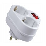 MEL046 LADRON DE RED SCHUKO CON INTERRUPTOR 2SALIDAS 
