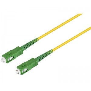 Cable fibra optica internet 2 mt amarillo, conector verde para datos