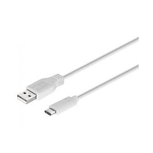 cable USB Tipo C para telefono movil  color blanco 2metroS
