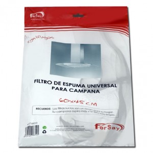 FILTRO DE ESPUMA CAMPANA EXTRACTORA, UNIVERSAL, 60 x 45cm